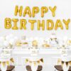 Balon foliowy HAPPY BIRTHDAY napis złoty