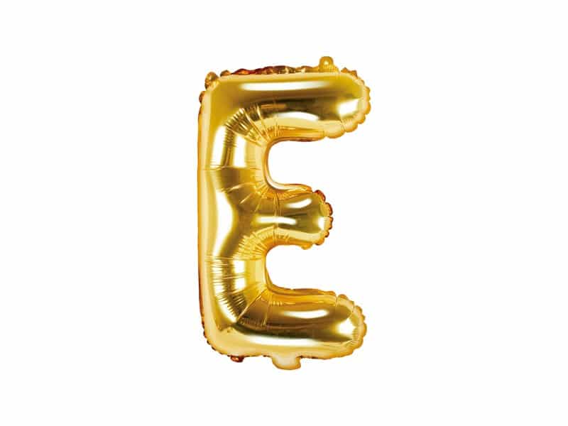 Balon foliowy Literka E Złoty