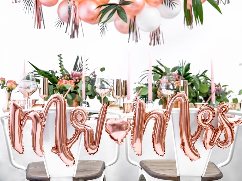 Balon foliowy Mr & Mrs rose gold