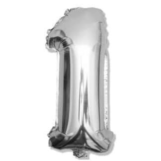 Balon foliowy na 1 urodziny srebrny 40cm