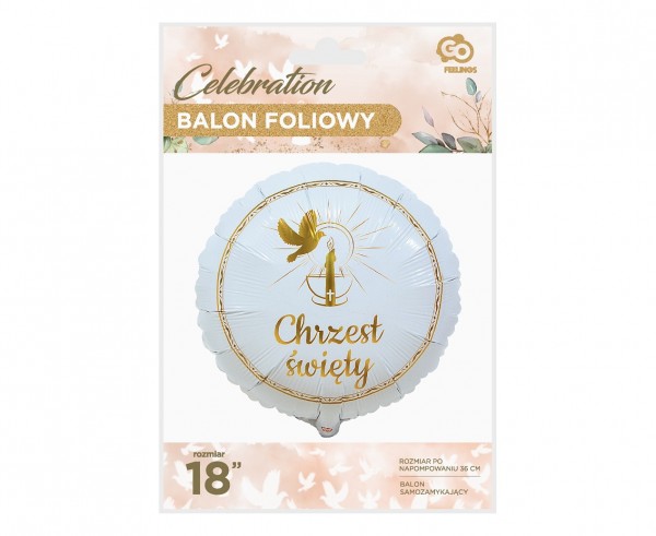 Balon foliowy na Chrzest święty Glamour