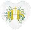 Balon Foliowy na komunię Serduszko IHS Boho