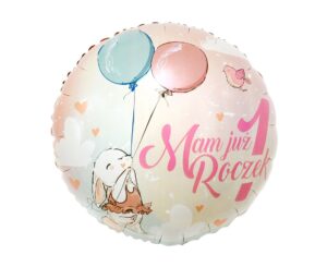 Balon foliowy na roczek Króliczek