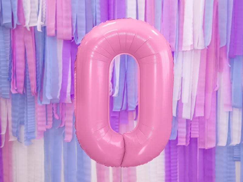 Balon foliowy różowa cyfra 0 86cm 