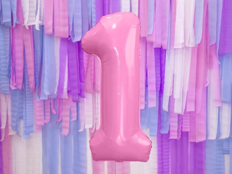 Balon foliowy różowa cyfra 1 86cm 
