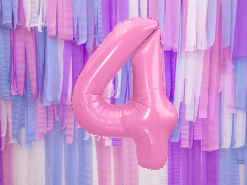 Balon foliowy różowa cyfra 4 86cm 