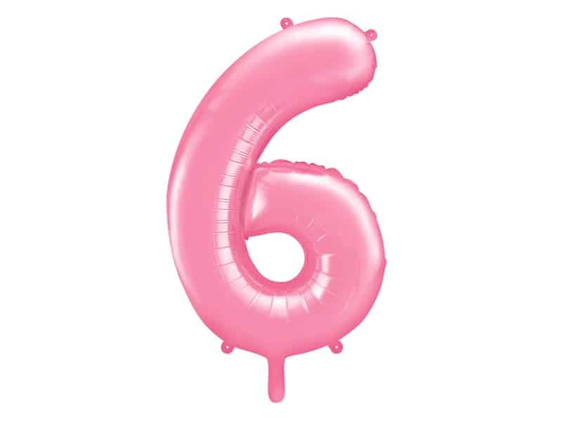 Balon foliowy różowa cyfra 6 86cm 