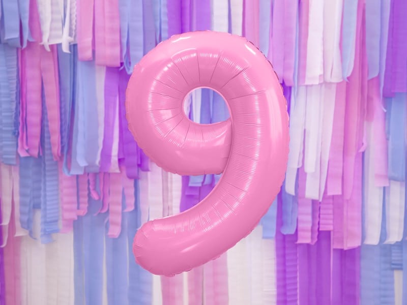 Balon foliowy różowa cyfra 9 86cm 