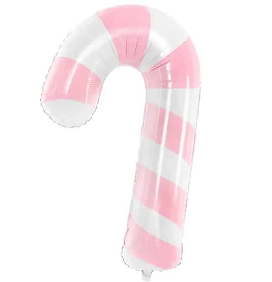 Balon Foliowy Różowa Laska Cukrowa Św. Mikołaja