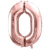 Balon foliowy różowo-złota cyfra 0 86cm 