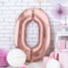 Balon foliowy różowo-złota cyfra 0 86cm 