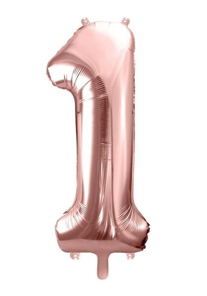 Balon foliowy różowo-złota cyfra 1 86cm 