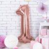Balon foliowy różowo-złota cyfra 1 86cm 