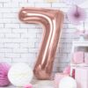 Balon foliowy różowo-złota cyfra 7 86cm 