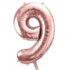 Balon foliowy różowo-złota cyfra 9 86cm 