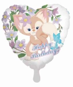 Balon foliowy serce Lisek Happy Birthday