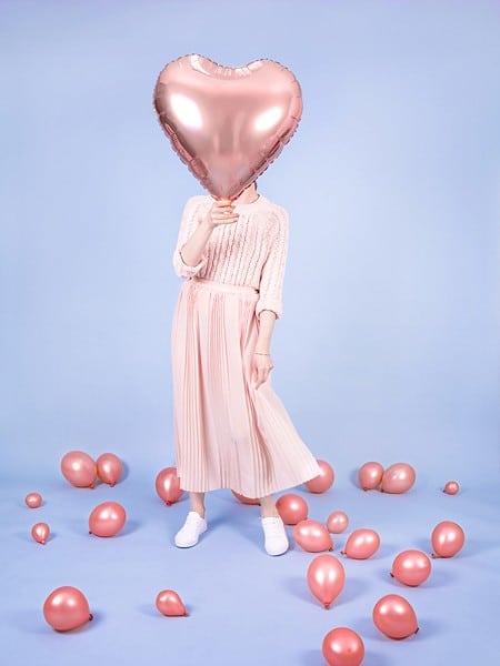 Balon foliowy Serce różowo-złote 60cm