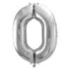 Balon foliowy srebrna cyfra 0 86cm 