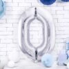 Balon foliowy srebrna cyfra 0 86cm 