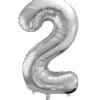 Balon foliowy srebrna cyfra 2 86cm 
