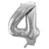 Balon foliowy srebrna cyfra 4 86cm 