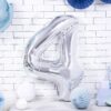 Balon foliowy srebrna cyfra 4 86cm 