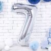 Balon foliowy srebrna cyfra 7 86cm 