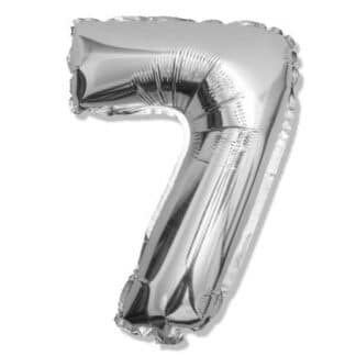 Balon foliowy srebrna cyfra 7 na urodziny 40cm
