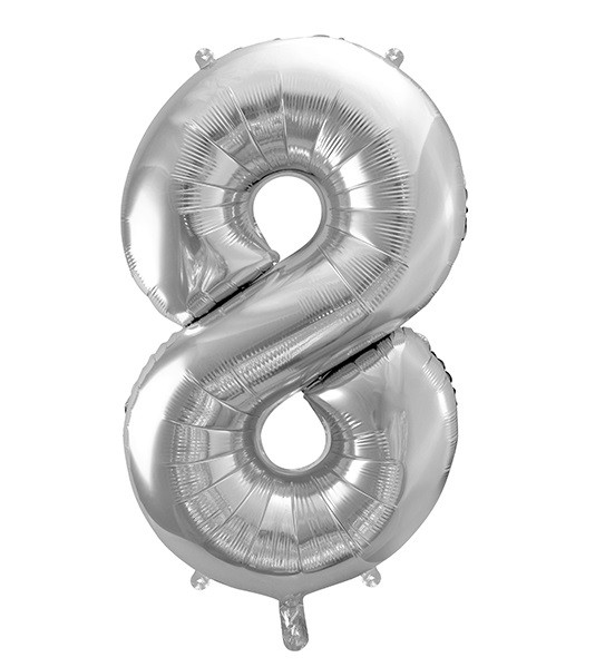Balon foliowy srebrna cyfra 8 86cm 