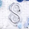 Balon foliowy srebrna cyfra 8 86cm 