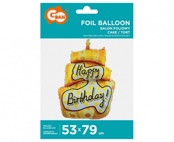 Balon foliowy Tort Happy Birthday 