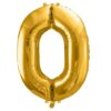Balon foliowy złota cyfra 0 86cm 