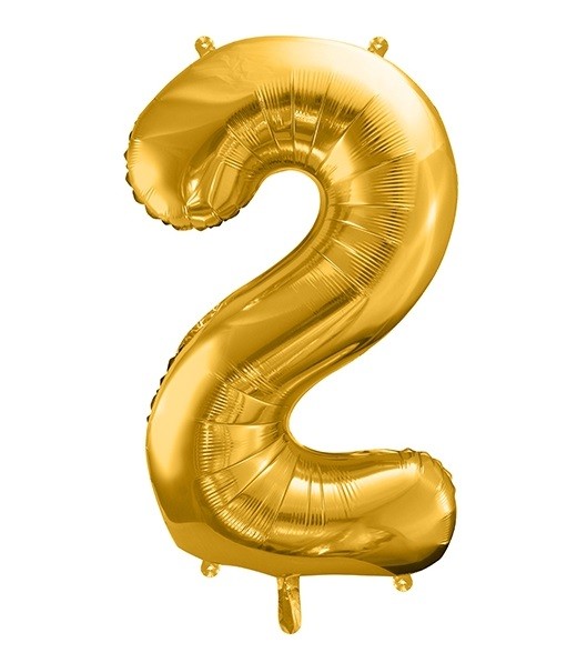 Balon foliowy złota cyfra 2 86cm 