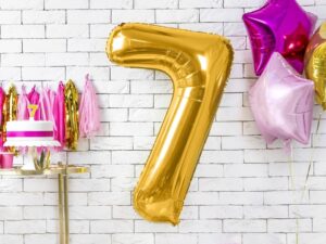 Balon foliowy złota cyfra 7 86cm
