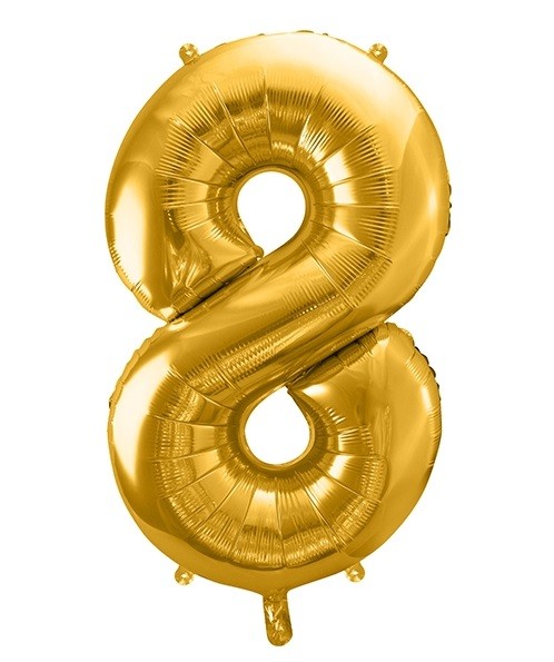 Balon foliowy złota cyfra 8 86cm 