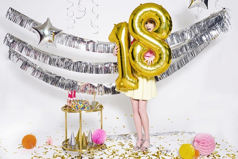 Balon foliowy złota cyfra 8 86cm 