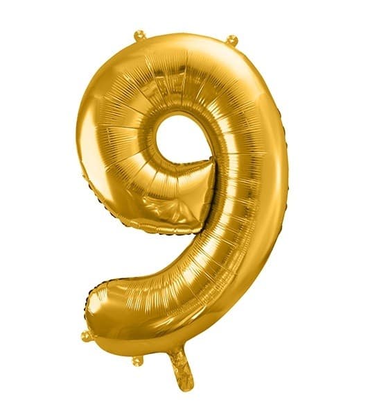Balon foliowy złota cyfra 9 86cm 