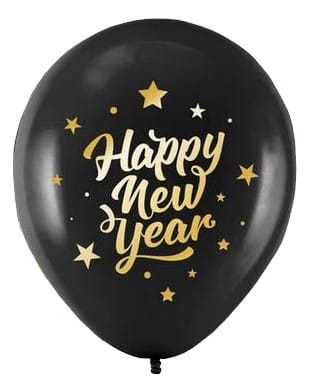 Balon Na Sylwestra Happy New Year Czarny