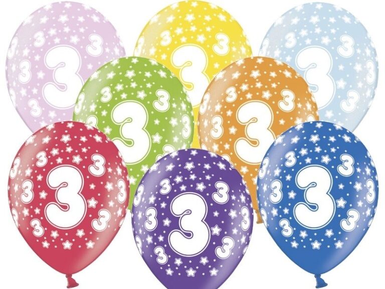 Balon pastelowy na 3 urodziny