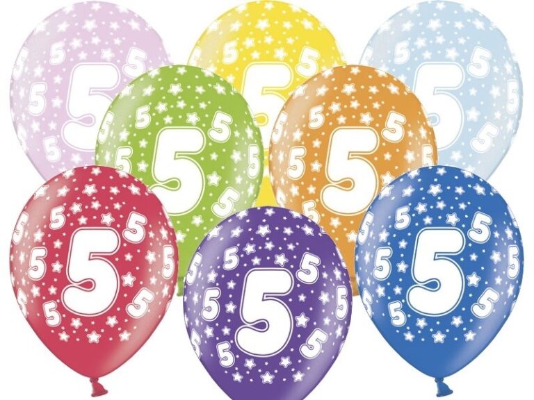 Balon pastelowy na 5 urodziny