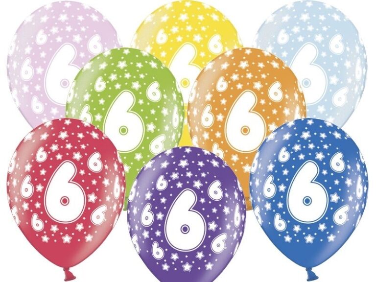 Balon pastelowy na 6 urodziny