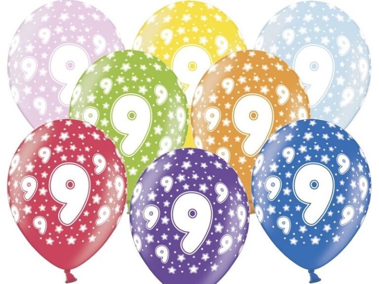 Balon pastelowy na 9 urodziny