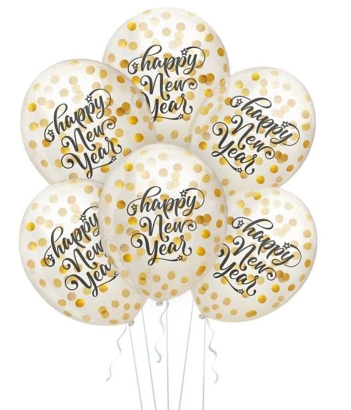 Balon z konfetti Happy New Year