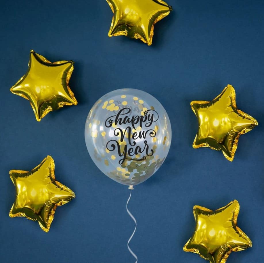 Balon z konfetti Happy New Year