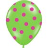 Balon zielony w różowe kropki