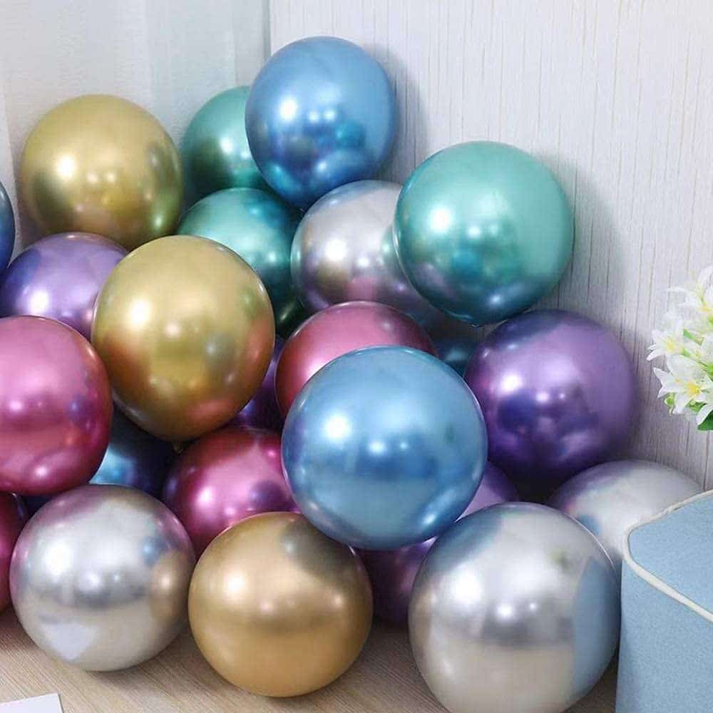 Balony chromowane 13 40cm Shinny Mix 18szt 
