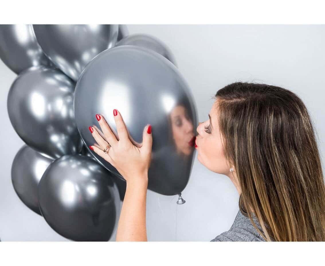 Balony chromowane 13 40cm Shinny Srebrne 10szt. 