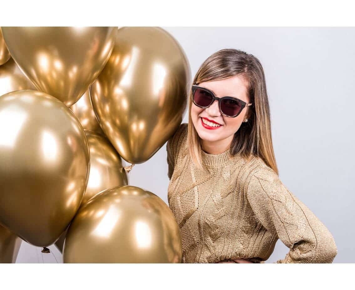 Balony chromowane 13 40cm Shinny Złote 10szt. 