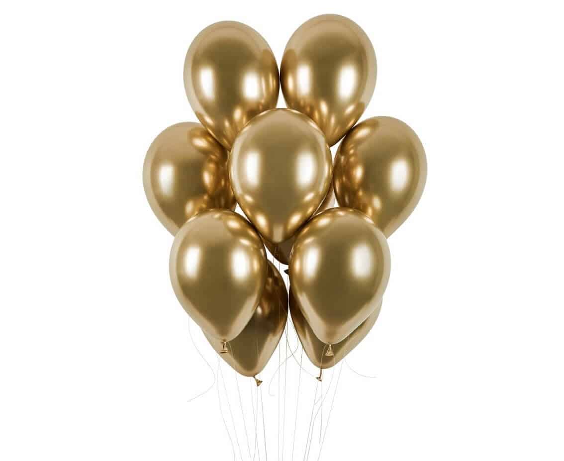 Balony chromowane 13 40cm Shinny Złote 10szt. 