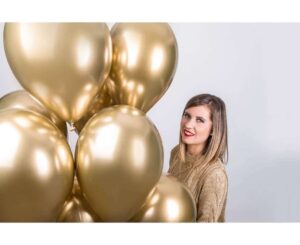 Balony chromowane 13 40cm Shinny Złote 10szt.
